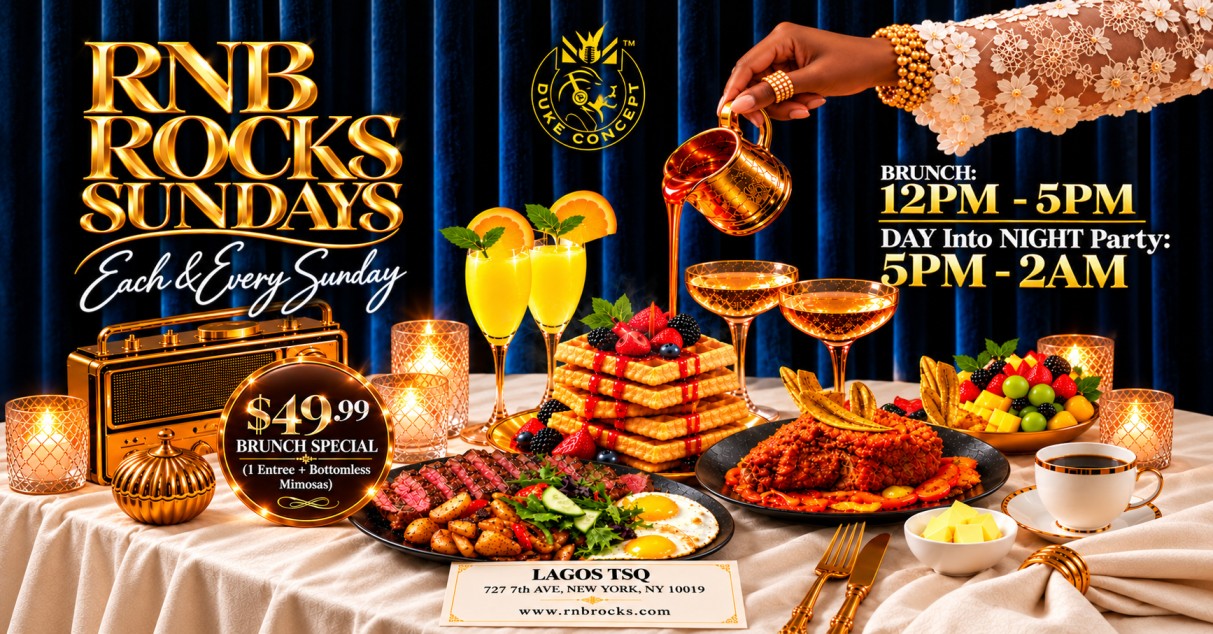 R&B Rocks Sunday Luxury Brunch flyer