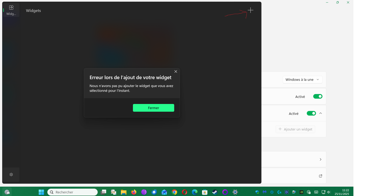 erreur widgets