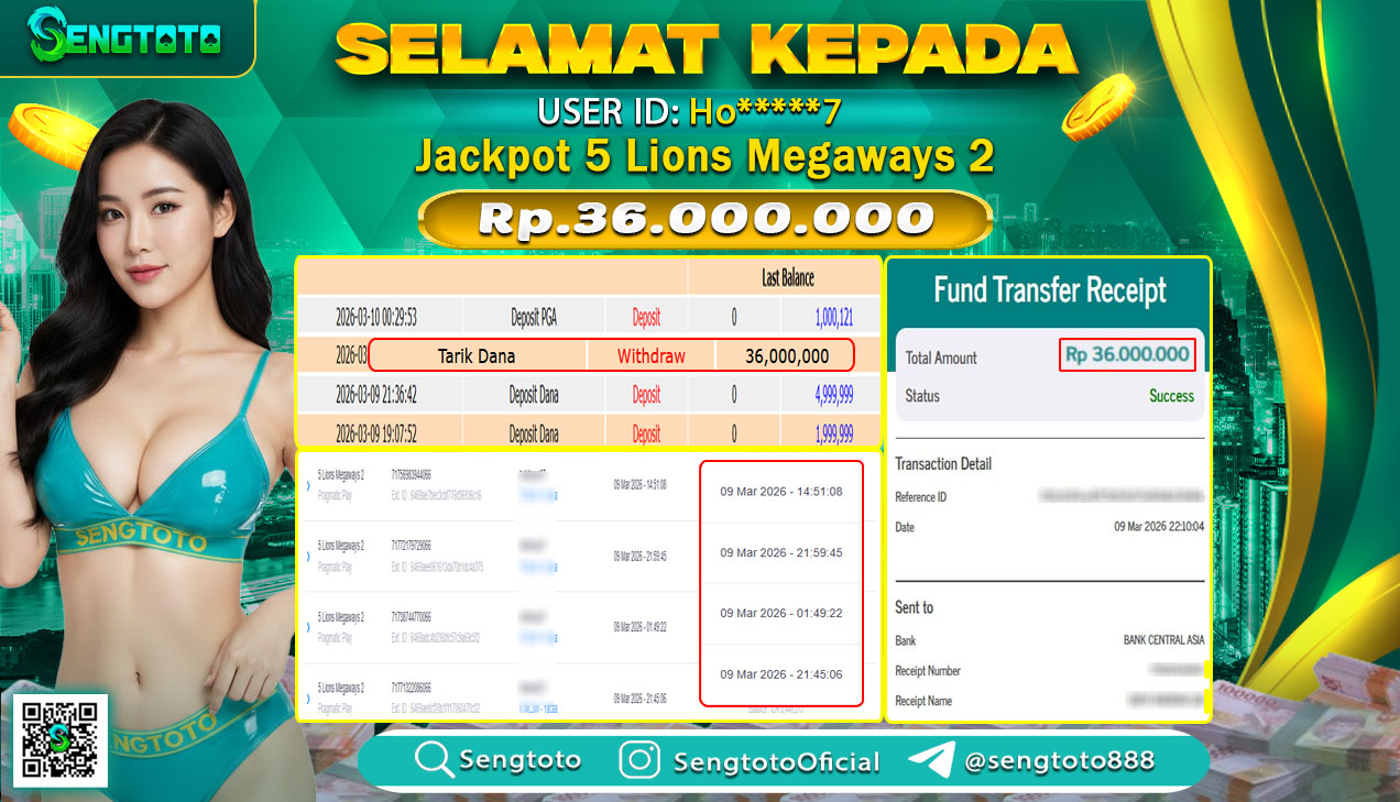 BUKTI PEMBAYARAN SLOT 5 LION MEGAWAYS 2