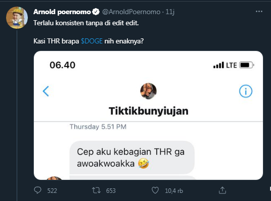 Chef Arnold tanyakan berapa THR yang akan ia berikan pada penggemarnya