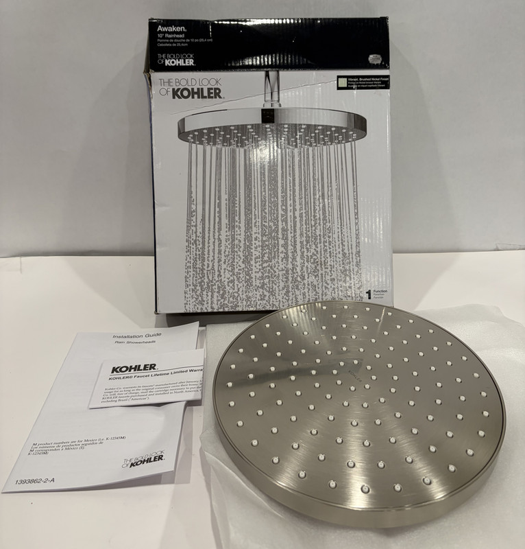 KOHLER AWAKEN 76465-Y-BN 10" RAINHEAD SHOWERHEAD IN BRUSHED NICKEL NEW