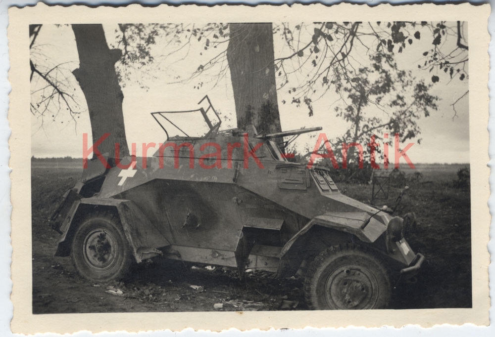 Foto Wehrmacht Polen Feldzug Panzer Spähwagen 222 Volltreffer Fr