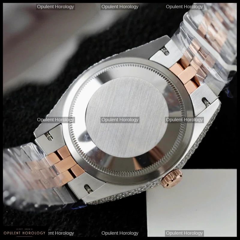 Rolex Datejust Custom Gold Plated Moissanite Diamond Setting 36mm - Super Clone