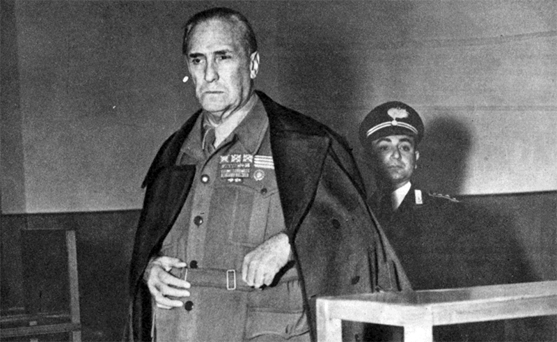 Graziani prisionero después de la guerra