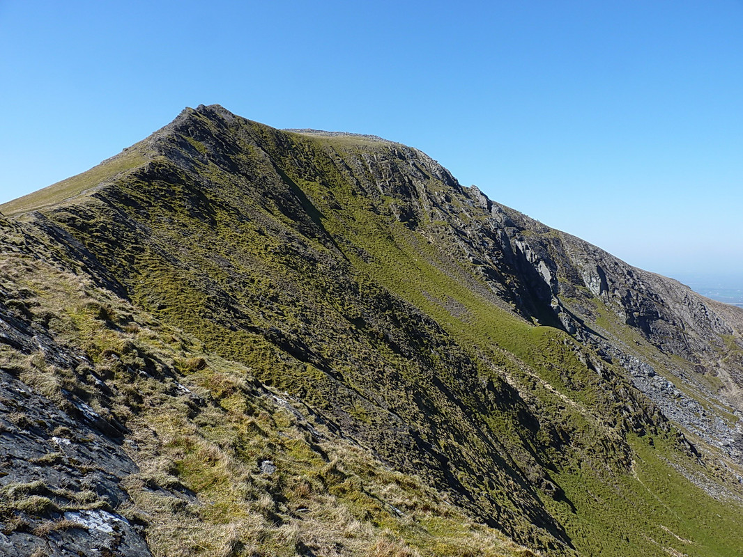 Elidir Fawr with the sun picking out Pillar of Elidir
