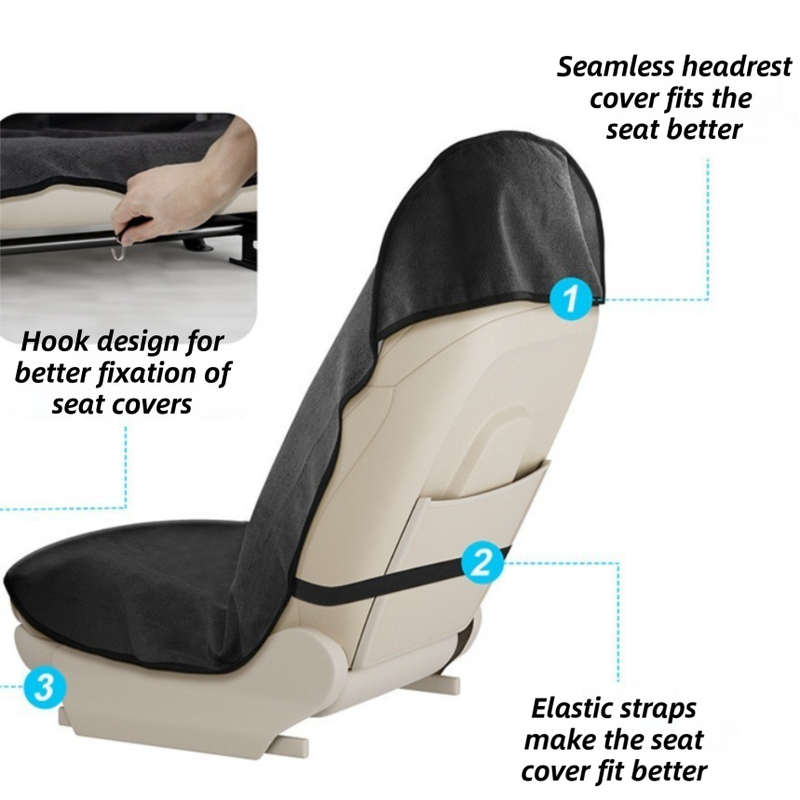 Beige Waterproof Towel Car Single Seat Cover - Universal Non-Slip Sweat-Absorbent Bucket Seat Protector for Gym Fitness and Beach