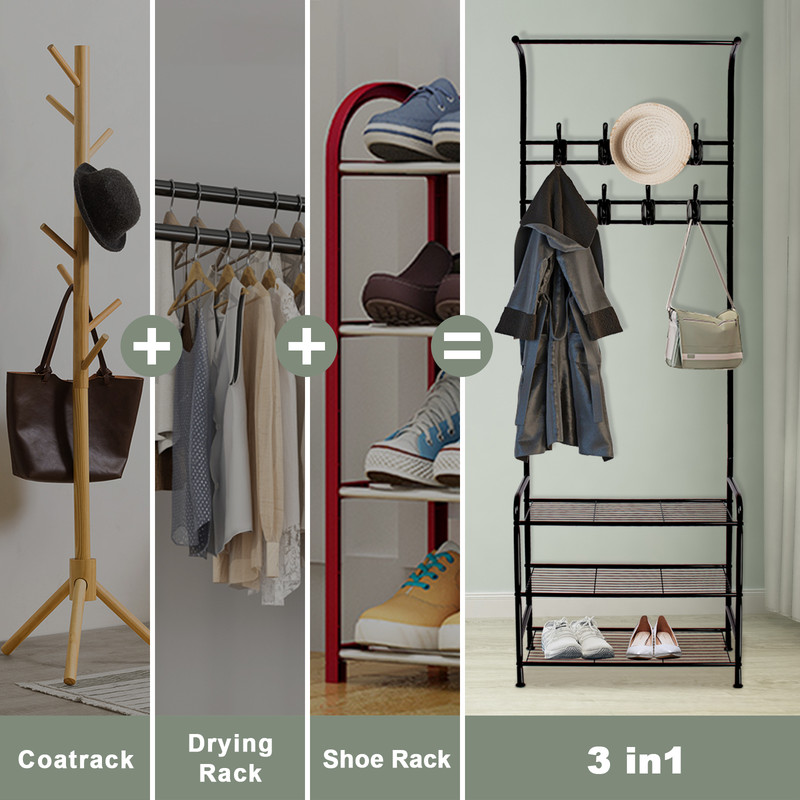 BIGZZIA Garderobenständer, 3 In 1 Garderobenständer Stabil Kleiderstange Mit 3 Schichten Schuhregal Und Abnehmbaren Haken Kleiderständer Freistehender Für Schlafzimmer Schwarz 15 BIGZZIA Garderobenständer, 3 In 1 Garderobenständer Stabil Kleiderstange Mit 3 Schichten Schuhregal Und Abnehmbaren Haken Kleiderständer Freistehender Für Schlafzimmer Schwarz -Möbelhaus AAHKMJXYDAFdJAOAIMEbOAchaYtjpIZUujpRpTo0CnZOZUuEBrFGeka fD0UPVEanU ZJixuBPJSq ENDkfZwQFn