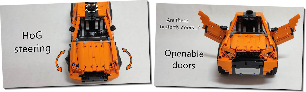 Lego Technic MOC Zarooq SandRacer has hand of god steering and openable doors