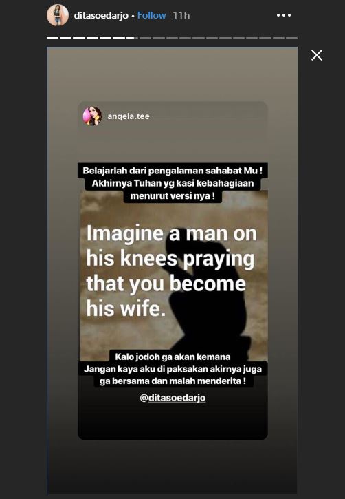 Insta Story Dita Soedarjo