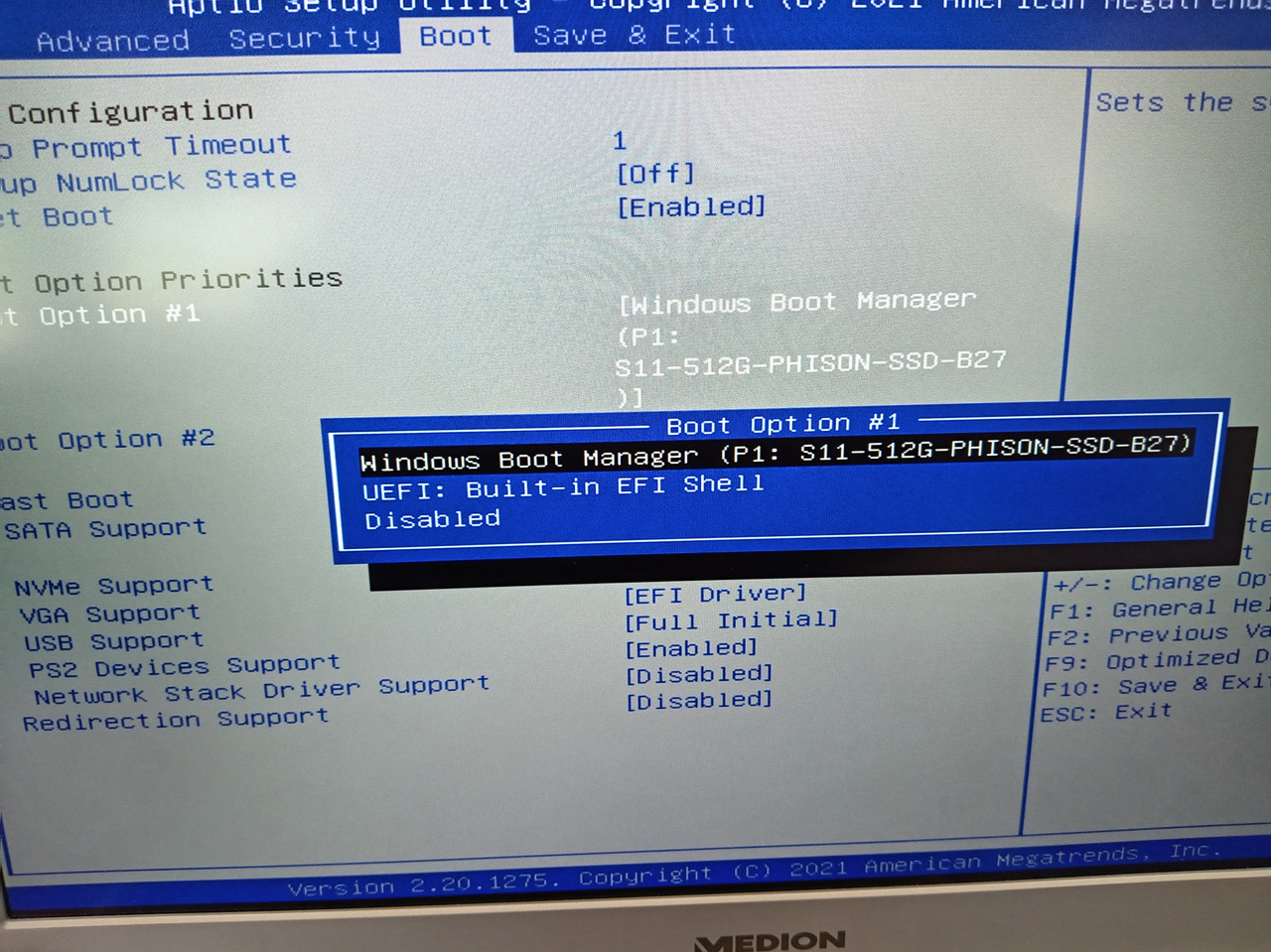 Boot priorité