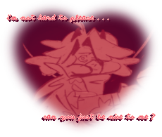 "i'm not hard to please..." is written in the top left and "can you just be nice to me?" is written in the bottom right ontop of a drawing made by ppppppuri. it shows c!tommy with large fluffy and stylised hair fearfully looking at the viewer over his shoulder. he has little horns, has a scar across his face, and is wearing a big starry cardigan and a bandana on his neck. the image has been edited to fit in a heart shape with blurred edges, and is completely pink to purple compared to the original yellow, red, and black. the lyrics on top of the image are written in the font "little spirit" which is a small pixelated cursive font, and is pink with a pastel pink border and a dark pink shadow. it's all a coral pink