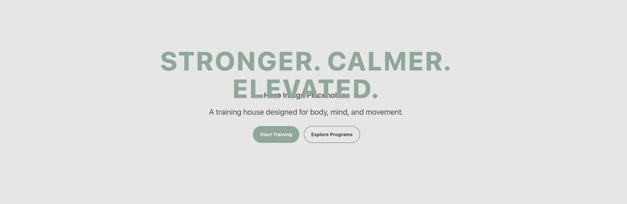 Elevate Training House desktop – primary