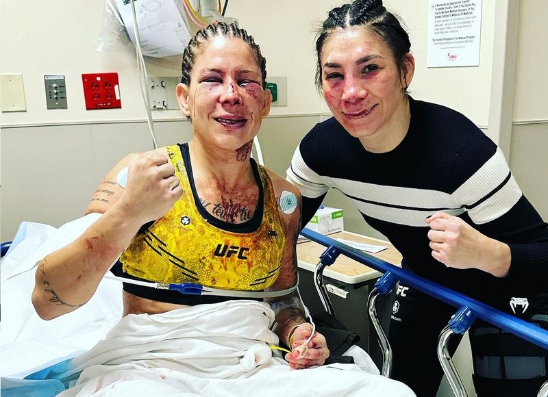 Ирен Алдана и Керъл Роса се снимаха в болницата след UFC 296