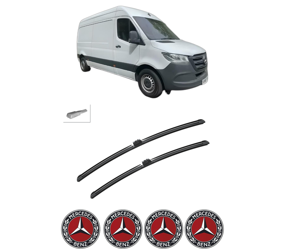 Set stergatoare auto MERCEDES-BENZ SPRINTER 3-t Van (B910) din 2018-2025, pentru parbriz auto, 2 bucati, Bosch Aerotwin, din cauciuc siliconat rezistent, 4 Stickere Auto MERCEDES-BENZ