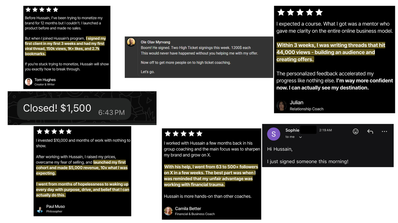 Member testimonials and results