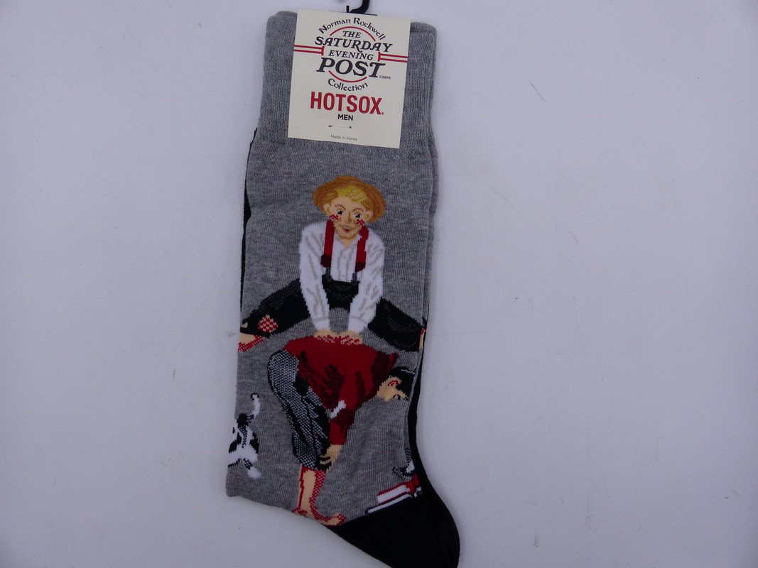 HOT SOX HMR000100 ASST1 MENS NORMAN ROCKWELL COLLECTION CREW SOCKS SIZE 10-13