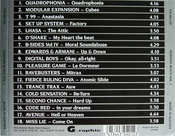 24/02/2023 - Various – Serious Beats Vol. 1 (CD, Compilation)(Trance Mission – TM 001)  1991 R-97709-1220734285-jpeg
