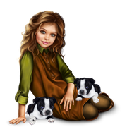 christmas_elf_girl_with_boston_terrier_puppy 26