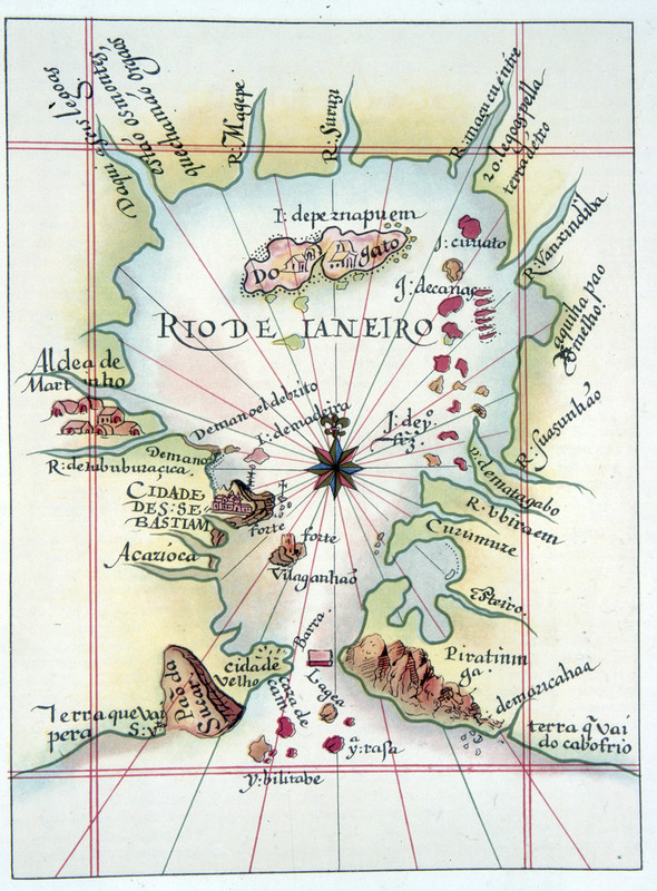 Mapa do Rio de Janeiro, atribuído a Luís Teixeira, [1586]