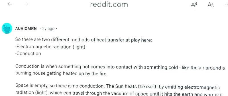 Heat conduction radiation space