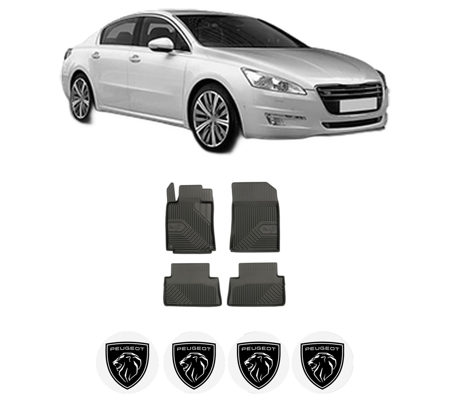 Set covorase presuri PEUGEOT 508 I din 2010-2018, auto, din cauciuc thermoplastic, 4 Stickere auto cu PEUGEOT