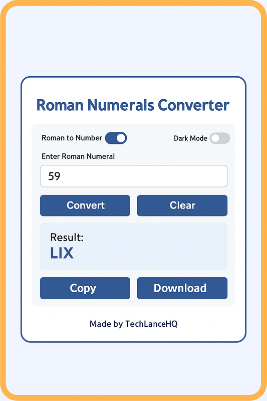 Roman Numerals Converter Tool Thumbnail
