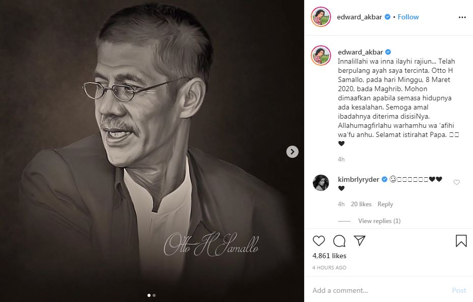 Ayah Edward Akbar meninggal dunia