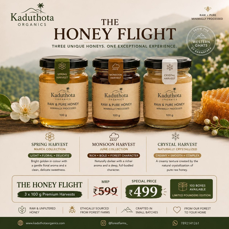 The Honey Flight: 3 Raw Multifloral Honey Tasting Combo