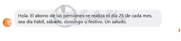 Confirmación fecha de pago de la pensión de enero 2024 del banco ING