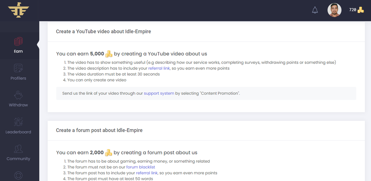 idle-empire.com content promotion