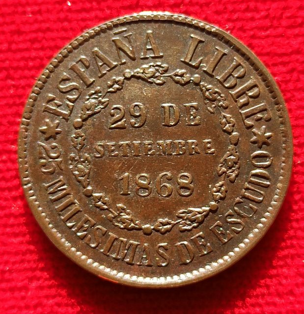 25 Milesimas de escudo 1868 19