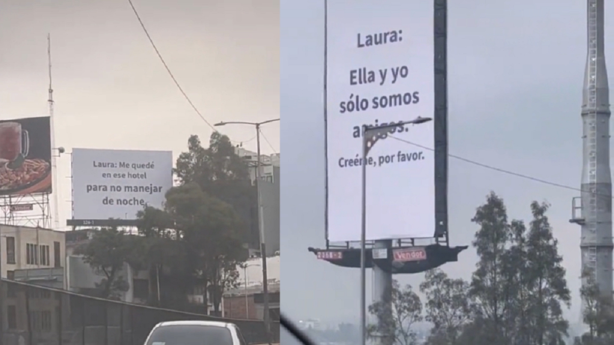 Llena la CDMX con mensajes de disculpas para que su novia lo perdone