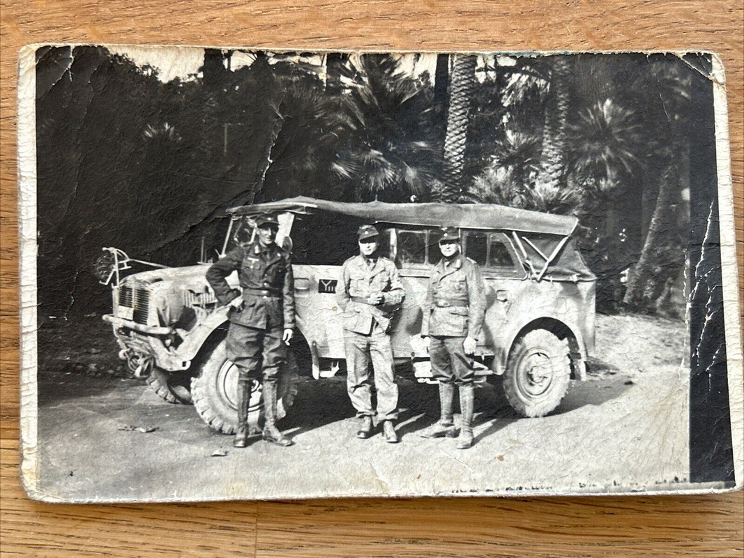 Foto Wk2 Afrika DAK Fahrzeug Tarn Lkw Kübel Soldaten Wehrmacht