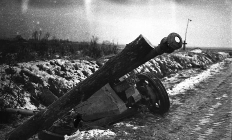 Германия. Разбитая немецкая пушка