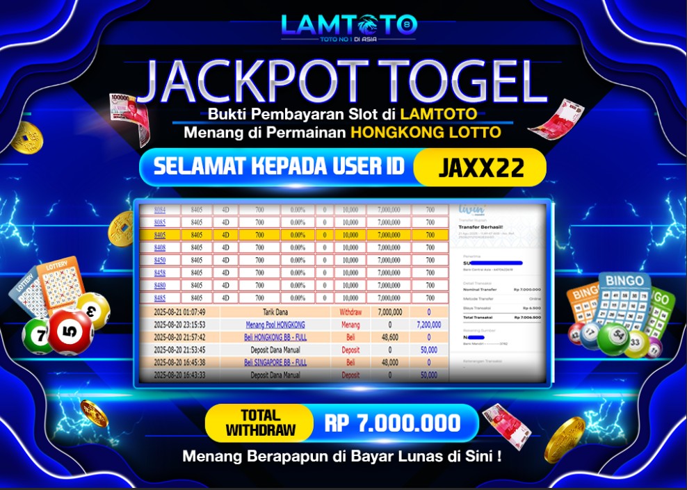 BUKTI JACKPOT LUNAS LAMTOTO