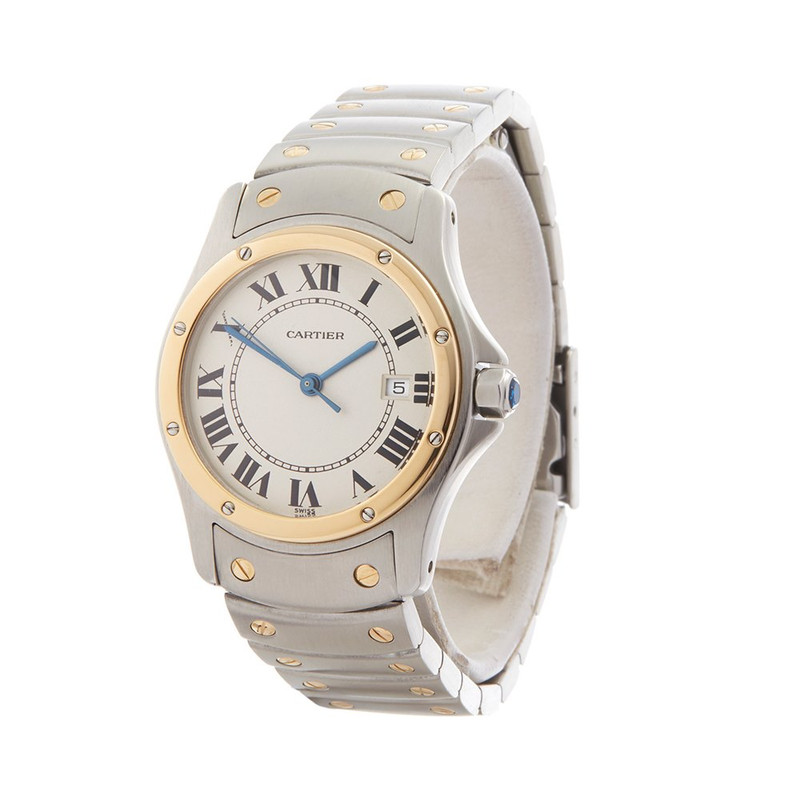 002_Cartier-Santos-Ronde-Stainless-Steel-18K-Yellow-Gold-Ladies-