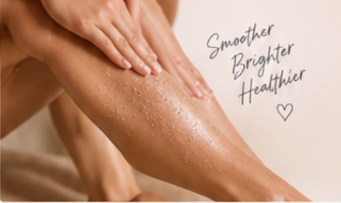 Person applying body scrub