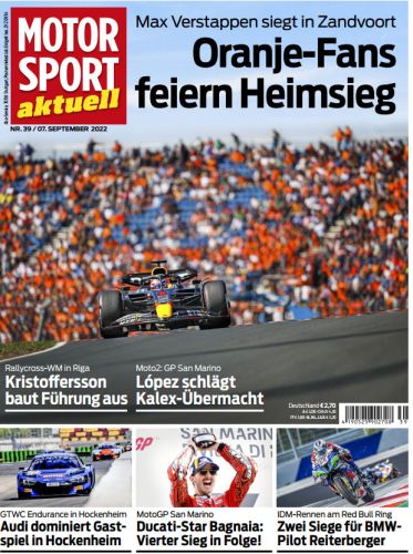 Cover: Motorsport Aktuell Magazin No 39 vom 07  September 2022