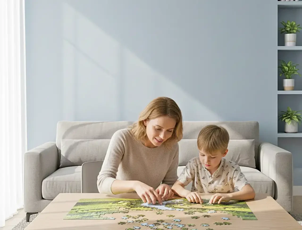 Quebra-cabeça emoldurado em destaque