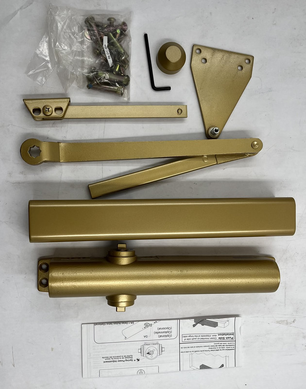 FALCON SC81 COMMERCIAL DOOR CLOSER BRASS FINISH DA FUNCTION RWPA ARM SLIM COVER