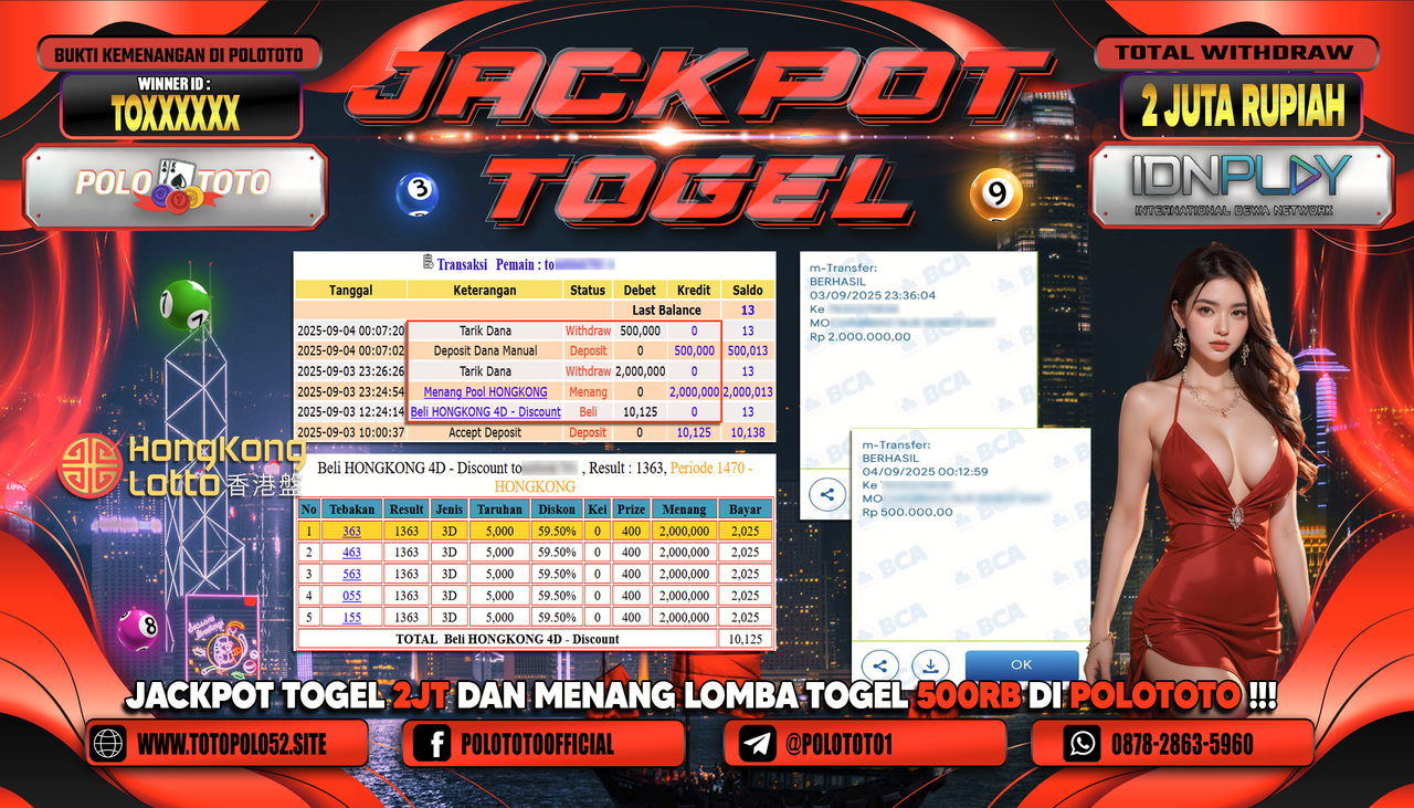 POLOTOTO JACKPOT TOGEL HONGKONG LOTTO Rp.2.000.000,-