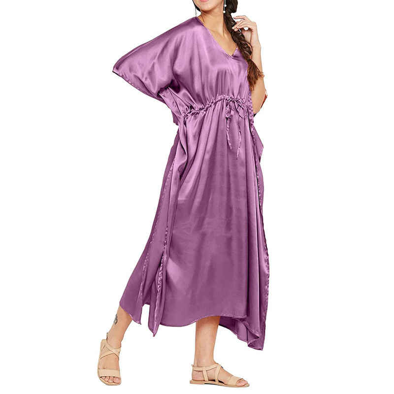 Women Satin Silk Nightdress Lingerie Sleepwear Nightgown Maxi Robe Loungewear - Picture 93 of 125