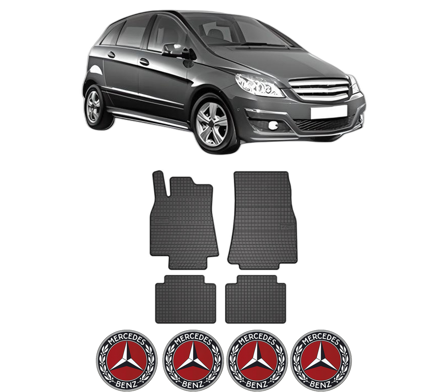 Set covorase presuri MERCEDES-BENZ B-CLASS Sports Tourer (W245) din 2005-2011, auto, din cauciuc thermoplastic, 4 Stickere auto cu MERCEDES-BENZ