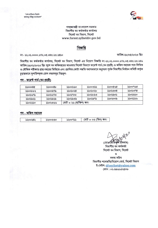 Forest-Sylhet-Final-Result-2023-PDF