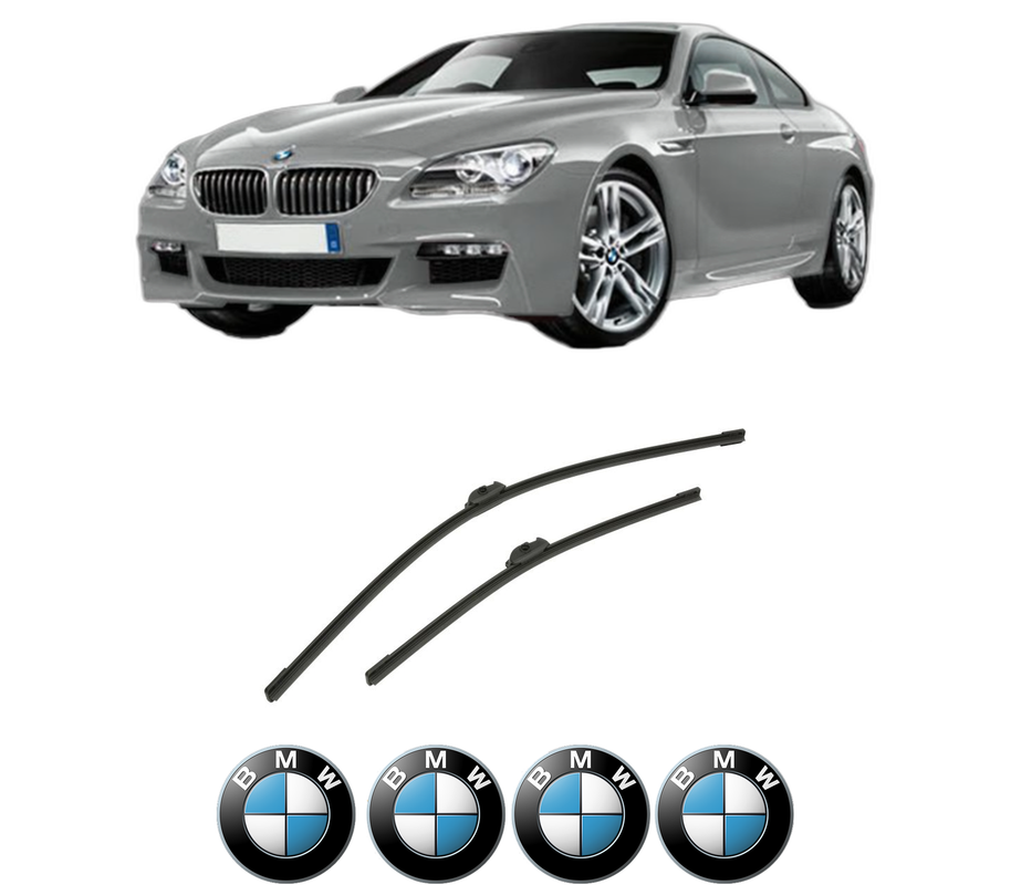 Set stergatoare auto BMW Seria 6 Coupe (F13) din 2011-2017, pentru parbriz auto, 2 bucati, Bosch Aerotwin, din cauciuc siliconat rezistent, 4 Stickere Auto BMW Seria