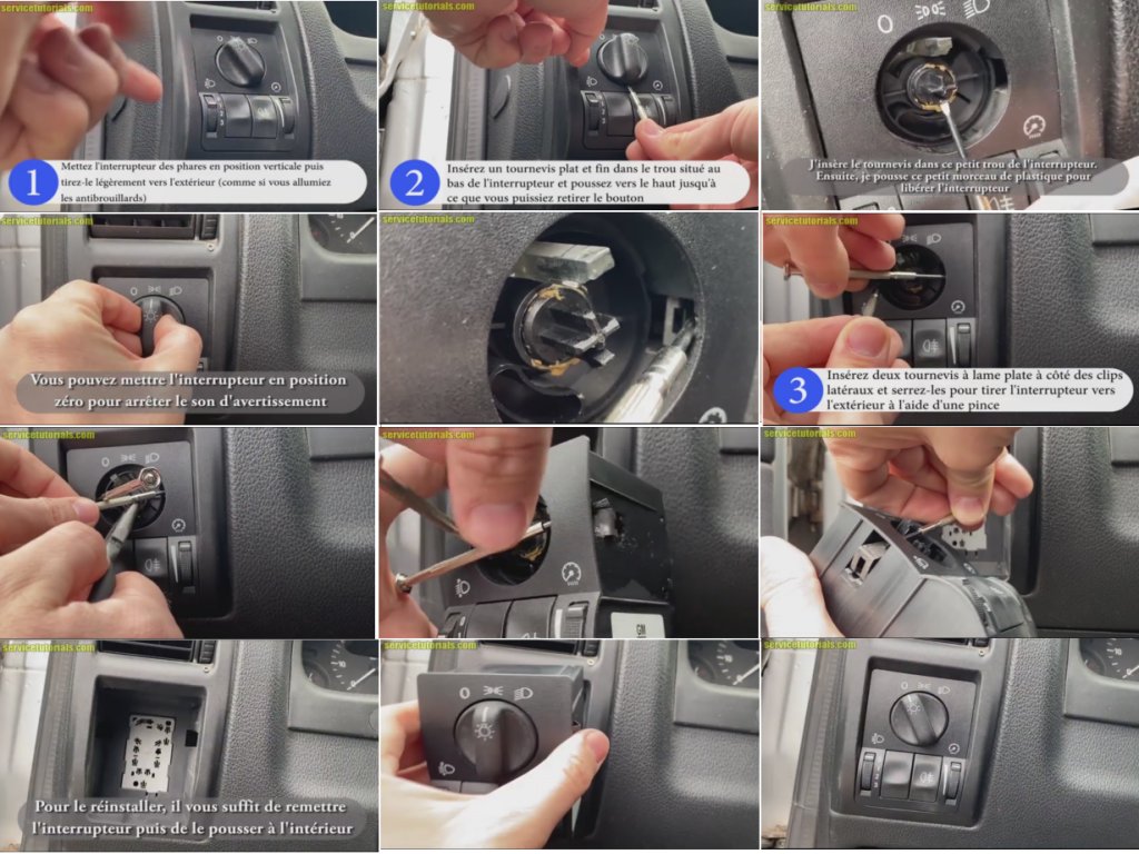 6 Détacher commande phares Zafira