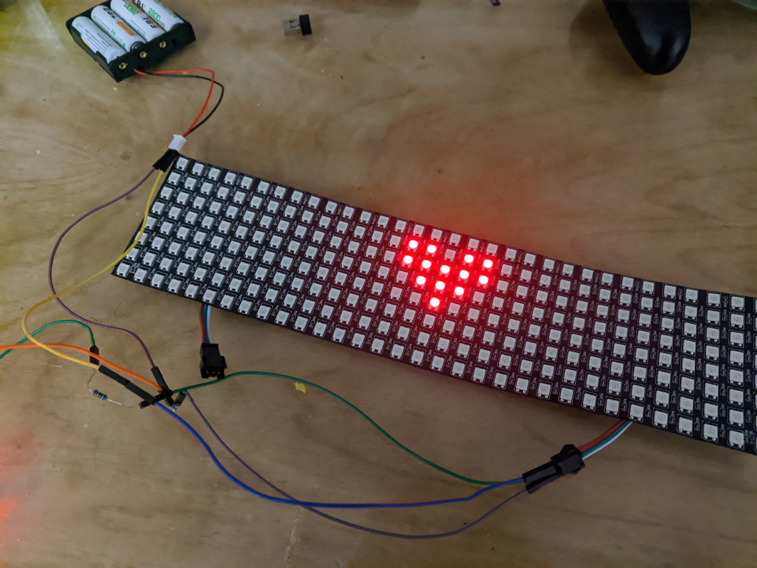Successfully displaying a heart on an 8x32 matrix