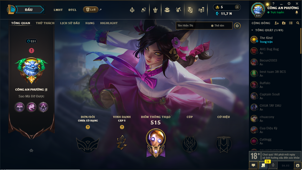 Acc LMHT # - Không Khung