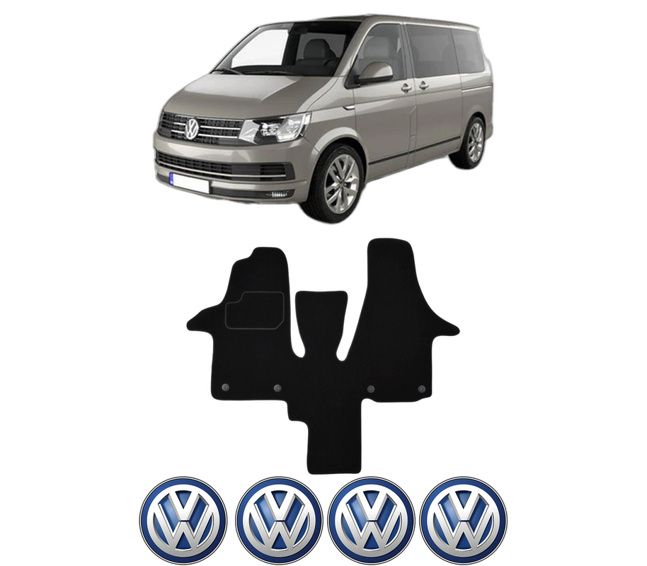 Set Covorase Presuri Volkswagen MULTIVAN T5 (7HM, 7HN, 7HF, 7EF, 7EM, 7EN) din 2003-2015, Auto, Material Textil Mocheta, 4 Stickere auto cu Volkswagen