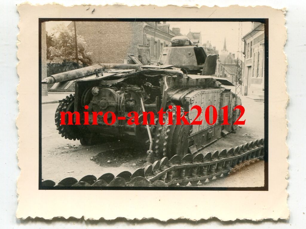 Foto, Wehrmacht, zerstörter Panzer, Char B1, TOU